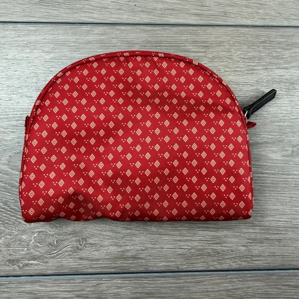 Lauren Ralph Lauren Women Cosmetic Bag Diamond Print Red Small